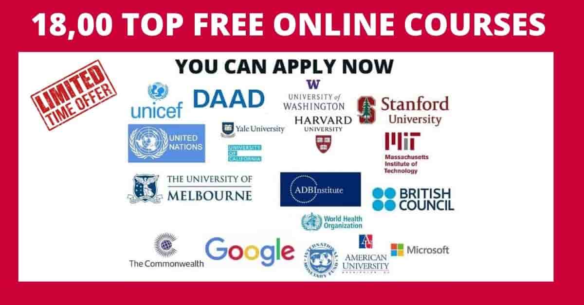 18,00 Top Free Online Courses From Top Organizations And Universities