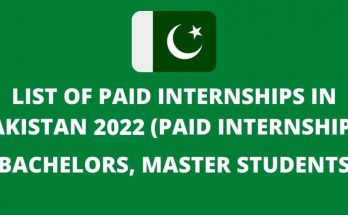 List of Paid Internships in Pakistan 2022