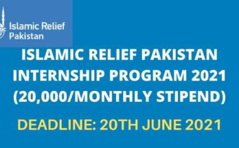 Islamic Relief Pakistan Internship 2021
