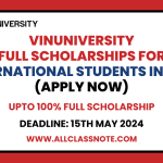 VinUniversity Full Scholarships for International Students in 2024