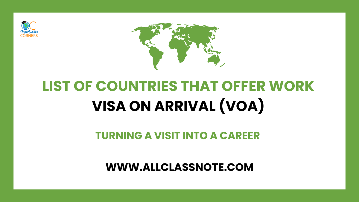 Countries that Offer Work Visa on Arrival