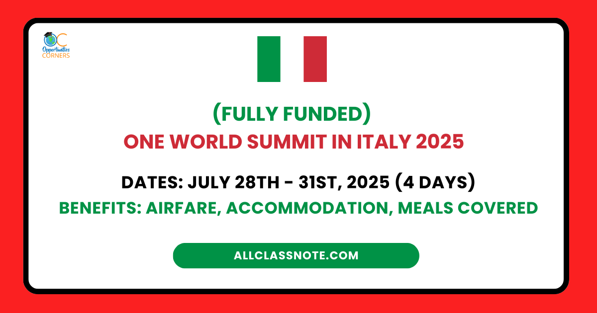 Fully Funded One World Summit in Italy